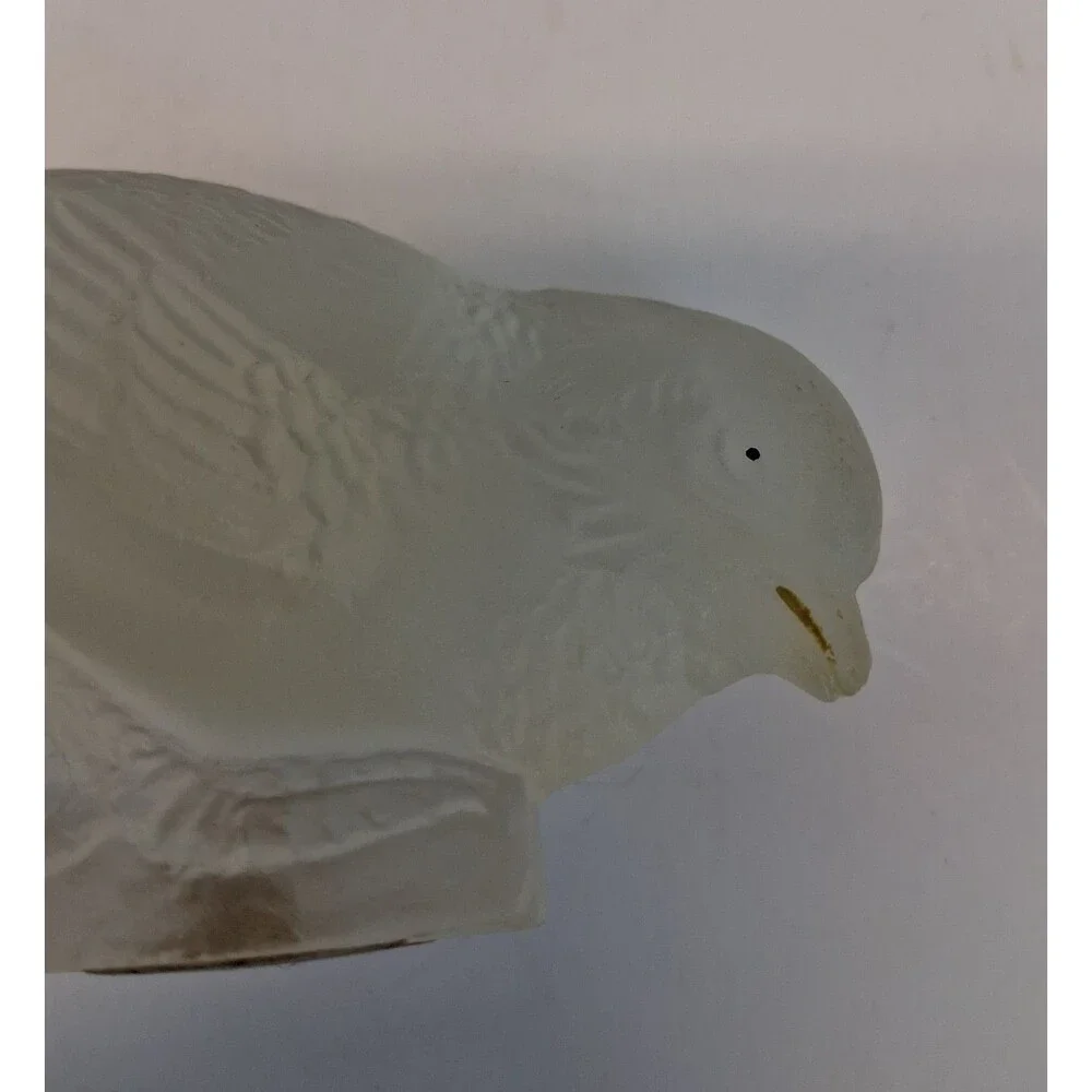 VTG Frosted Glass Bird Figurines Set of 4 Dove Sparrow Pigeon Art Glass 1960-80s